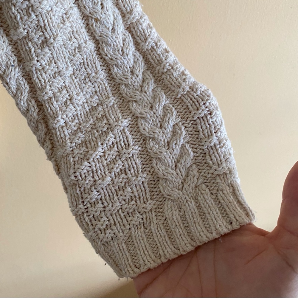 Parkhurst Northern Reflections Cable Knit Cardigan Sweater Shawl Collar Cream - Picture 8 of 14